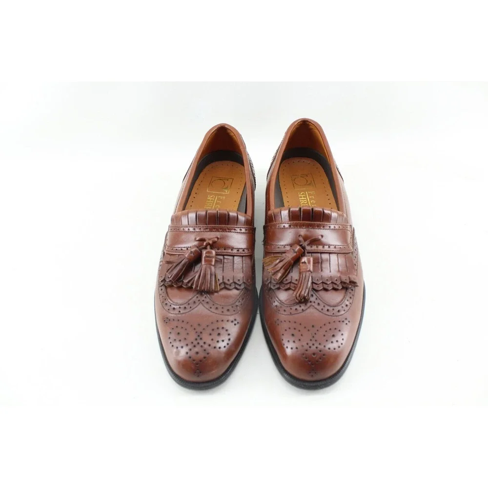 French Shriner Men's Milton 40022 Tasseled Loafer Dress Shoes‎ Brown 10 M